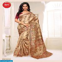 apple madhu bani Wholesale khadi silk printed Saree